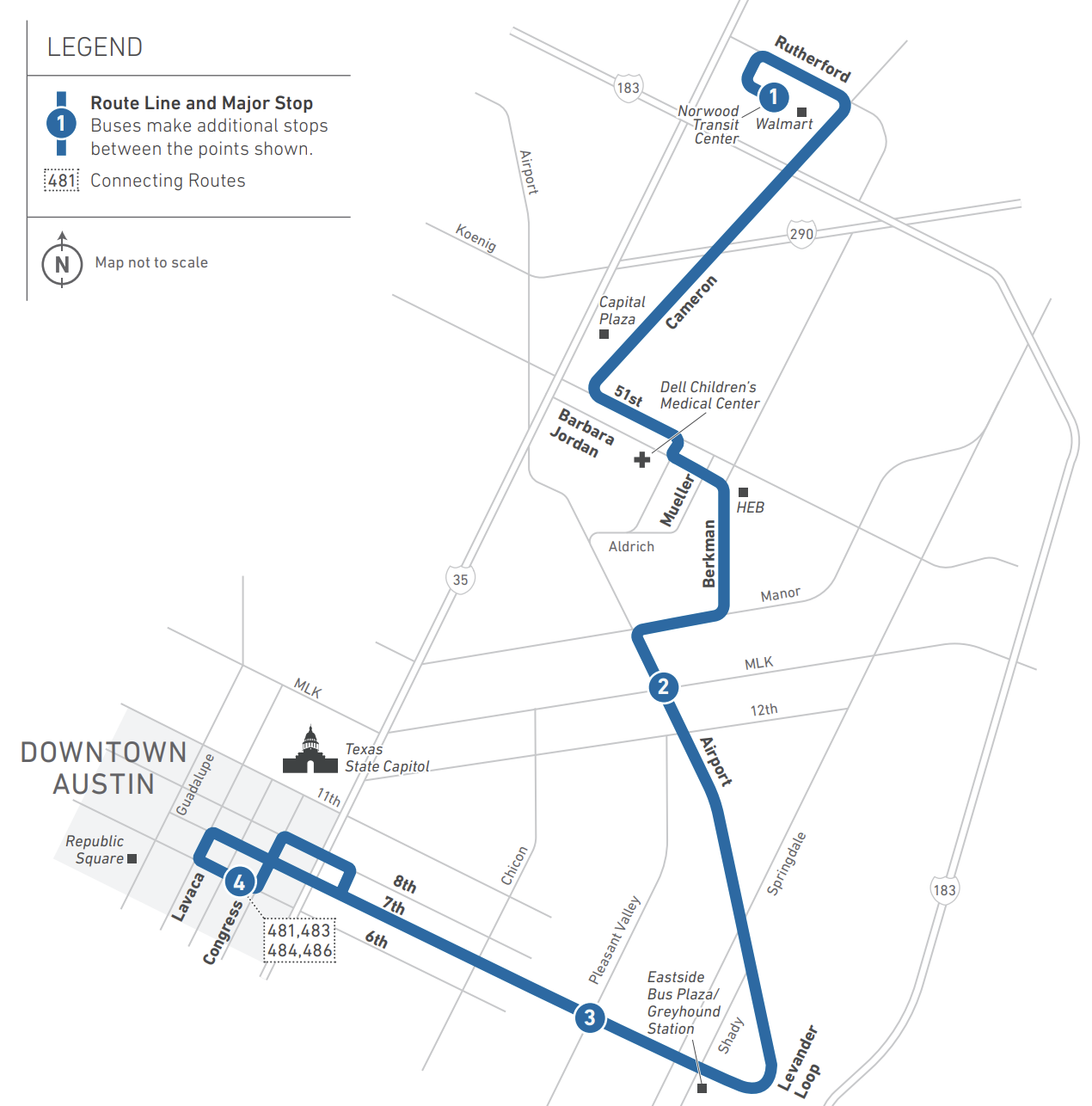 New Map of Route 485 After January Service Change