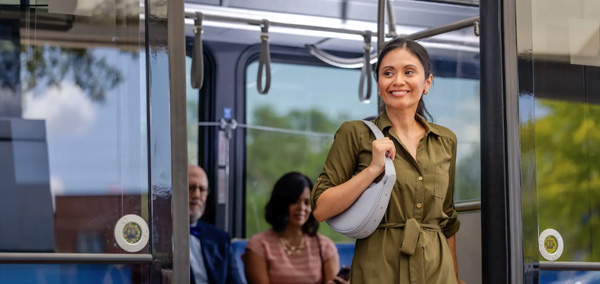 Rider exiting the bus