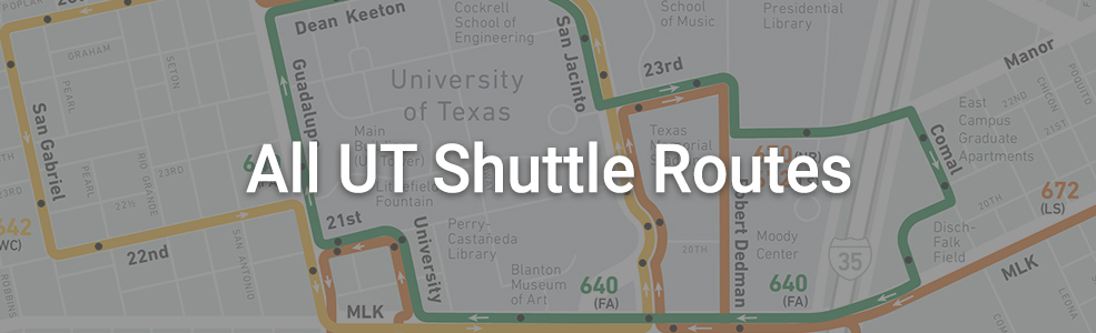 Open maps and schedules of all UT shuttle routes