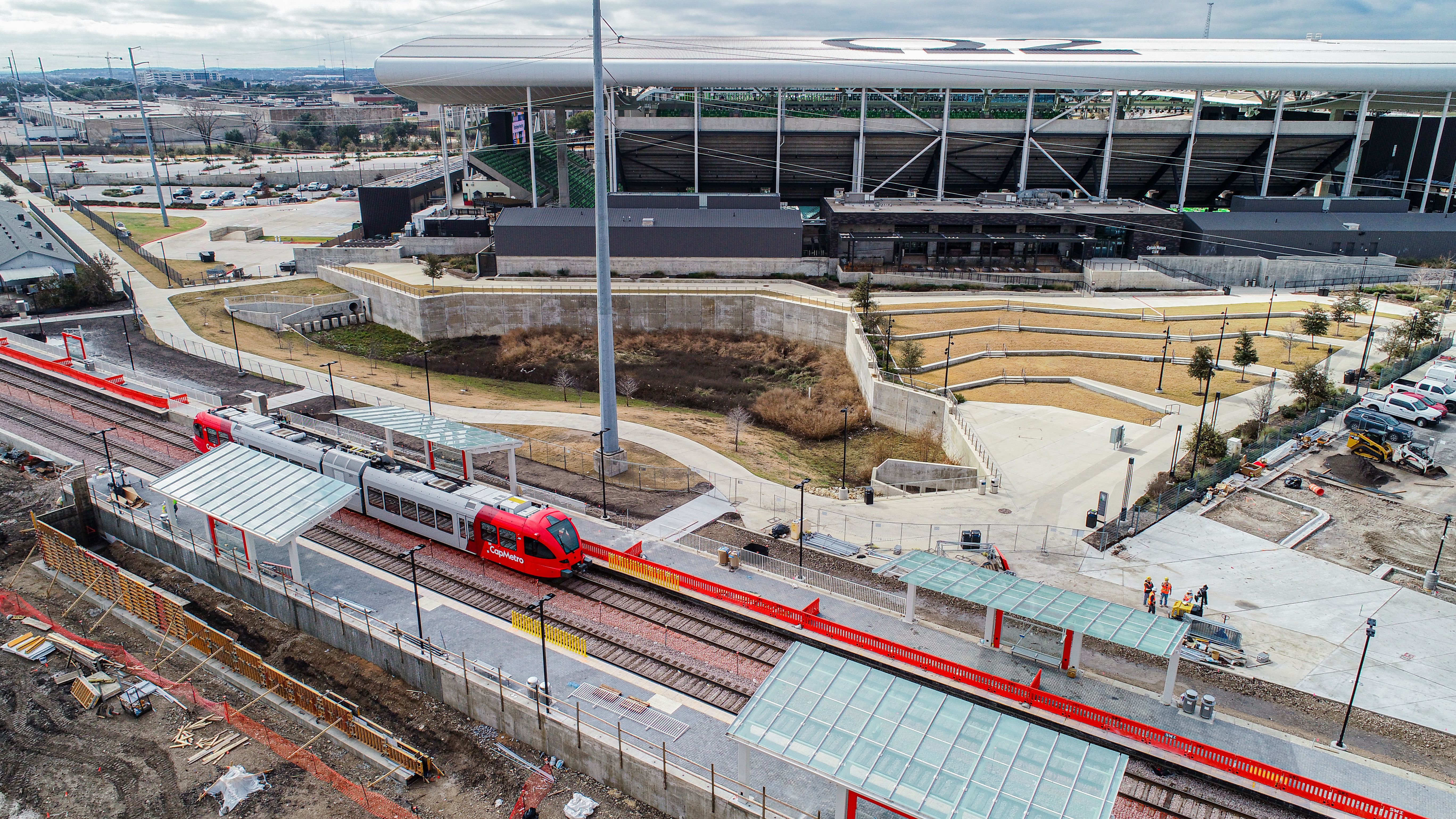 Photo of the McKalla Station under construction in January 2024 