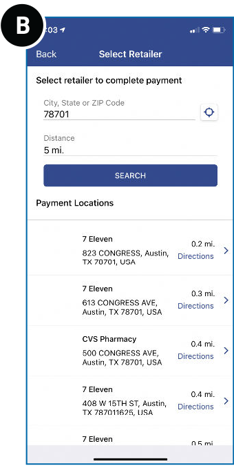 FarePilot_B Select Retailer Screenshot