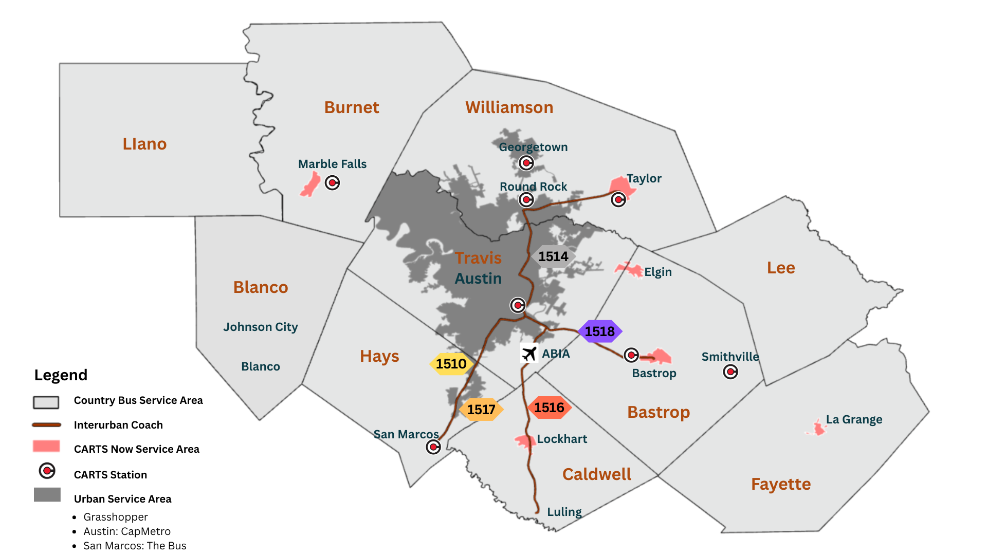 CARTS service area map